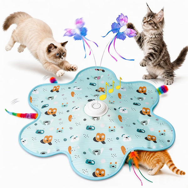 Giochi Gatto Interattivi Ricaricabili 3 in 1 con Farfalla e Piume
