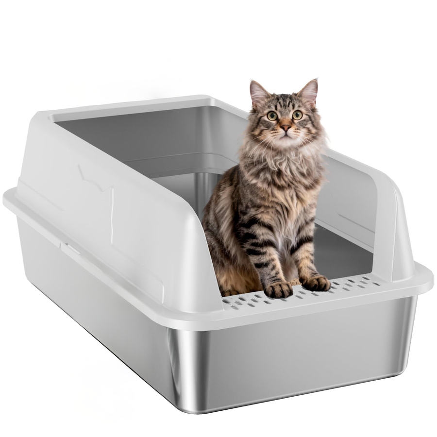 Lettiera per Gatti in Acciaio Inox con Paletta